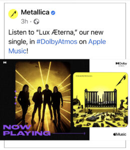 Metallica Lux Aeterna in Dolby Atmos