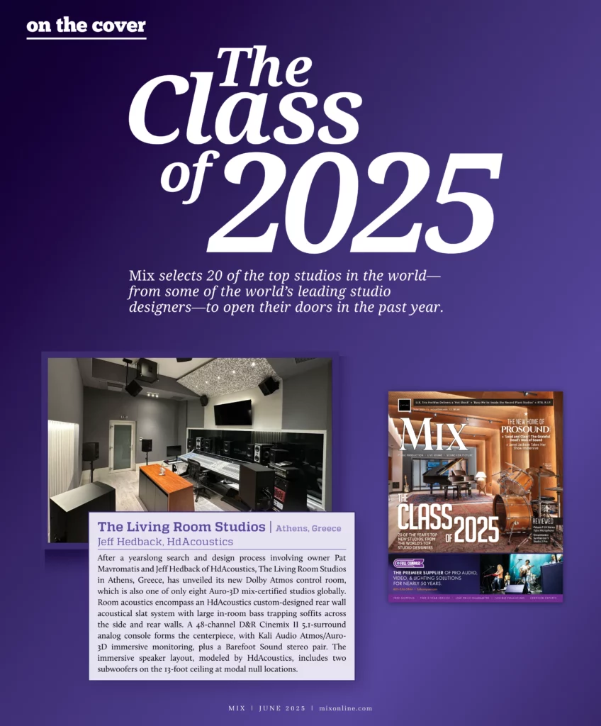 The Living Room Studios Athens Mix Magazine Class of 2025.